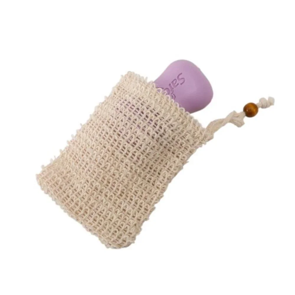 4 Pack Natural Sisal Soap Bag Exfoliating Soap Saver Pouch Holder